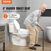 Raised Toilet Seat, 5" Height Raised, 300 lbs Weight Capacity, Universal Toilet Seat Riser, Screw Rod Locking, with Toilet Seat, for Elderly,