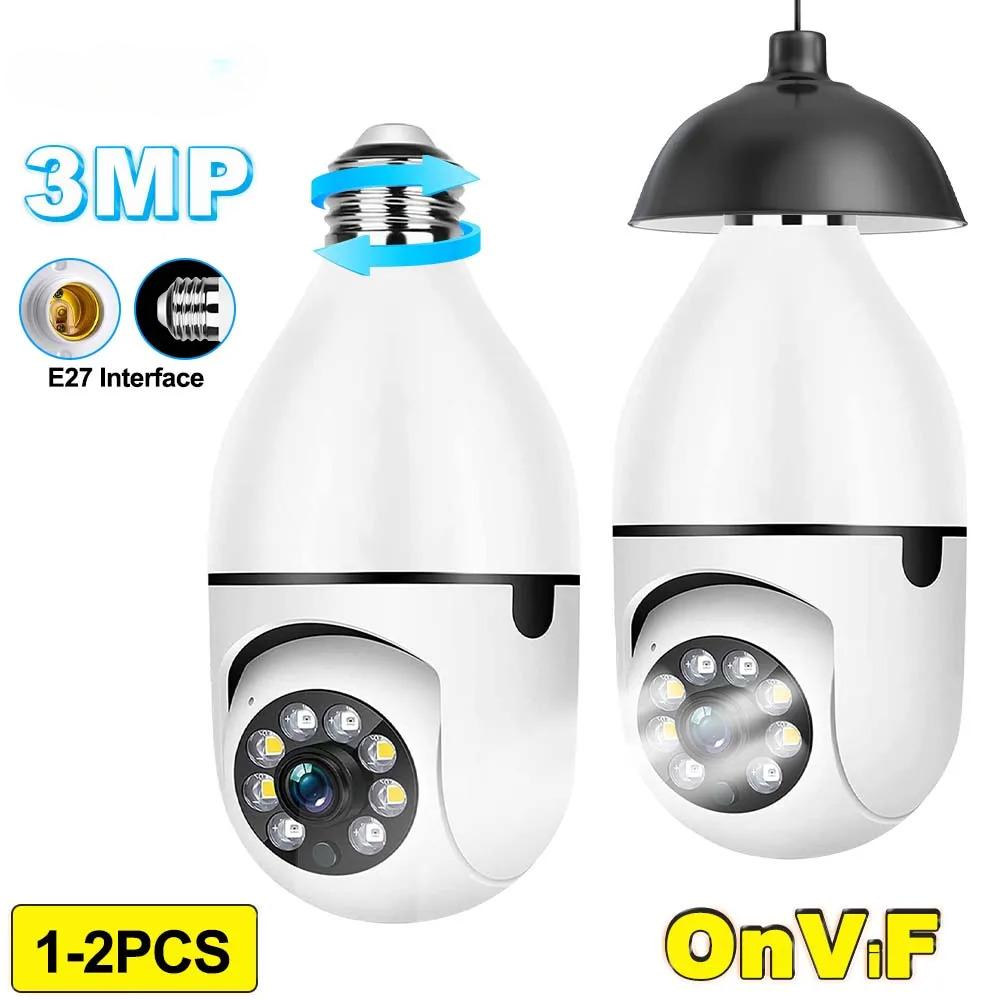 

3MP Бездротовий 360° E27 Лампа Wi-Fi Відстеження Відстеження Smart Security Protection Внутрішня Автоматична PTZ IP-камера Carecam 1PCS 3MP NO Card