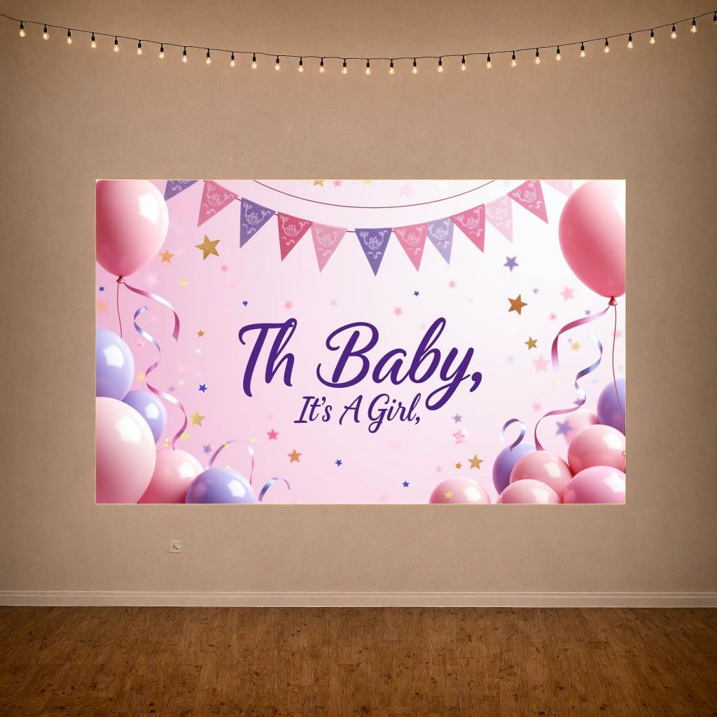 Vibrant Baby Shower Wall Background Banner for Baby Shower Family gathering Friends event