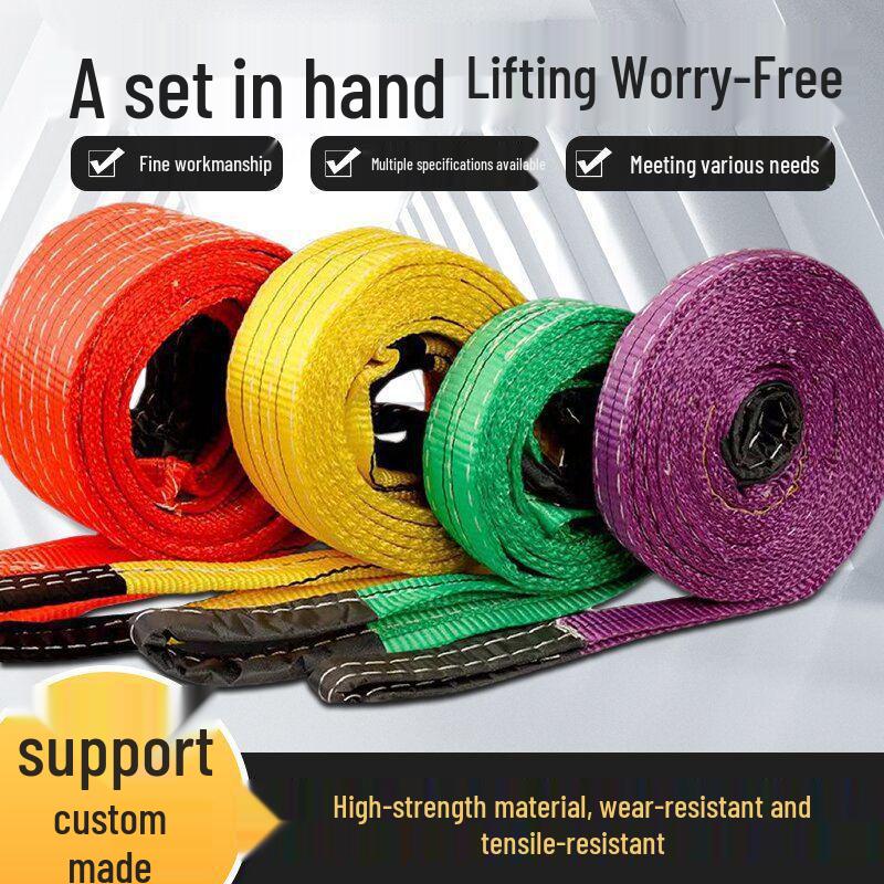 Durable Polyester Lifting Sling: 3, 5, 10 Ton Capacity Tow & Crane Strap