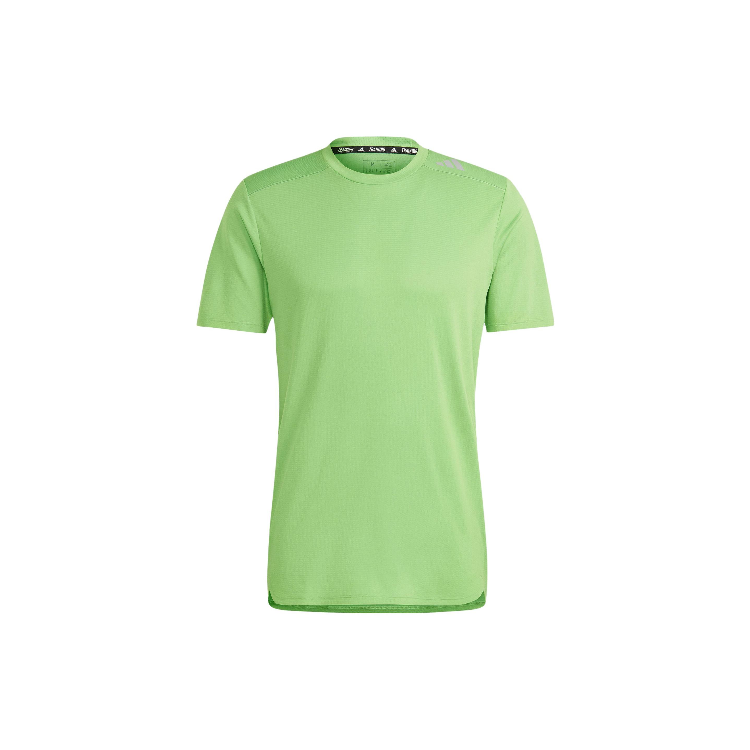 

Adidas Designed 4 Heat.Rdy Hiit Tee Solid Color Athletic Slim Fit Short Sleeve T-Shirt Men Tops Green IM1119 XL