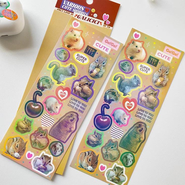 1Pc American Vintage Animal Color Edge Adesivos Meninas Meninos Capa de Celular Bagagem Guitarra Plataforma PC Laptop Decoração DIY