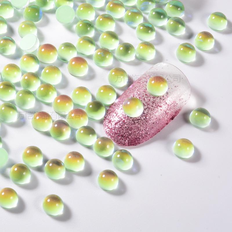 Crystal Glass Mocha Semicircular Pearl Nail Bead Diy Nail Art Man Fish Bead Beauty Mobile Phone Accessories