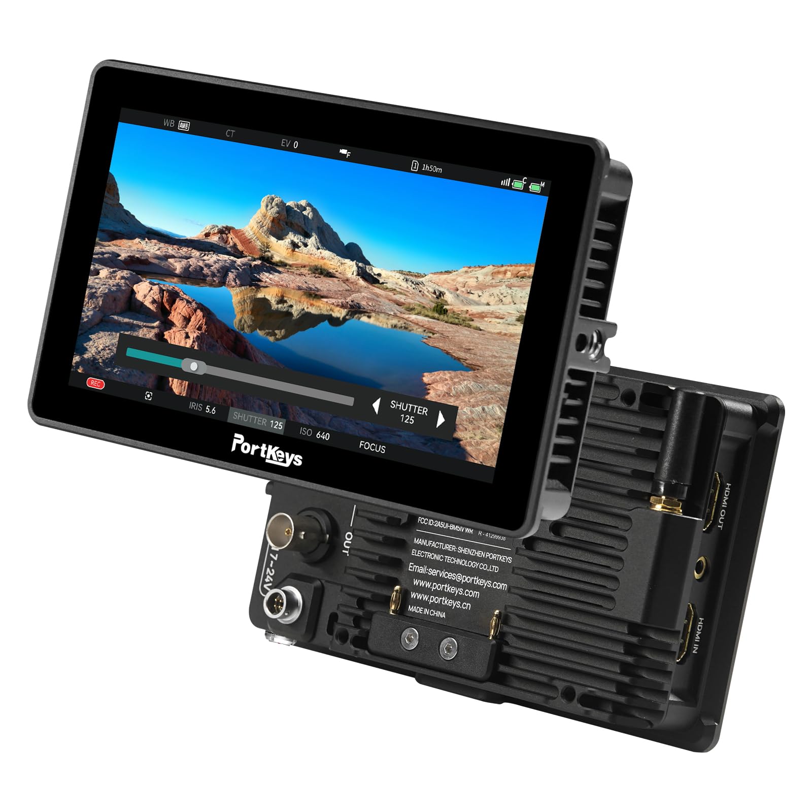 

Portkeys BM5IV WR Camera Control Field Monitor 5.5 2000nit Dual Screen Wireless Control Monitor for Sony Canon RED ARRI Z CAM Nikon BMPCC Aluminum