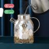 Amber color Diamond Glass Household Kettle Heat-resistant thickened glass household juice flower teapot 1750 ml