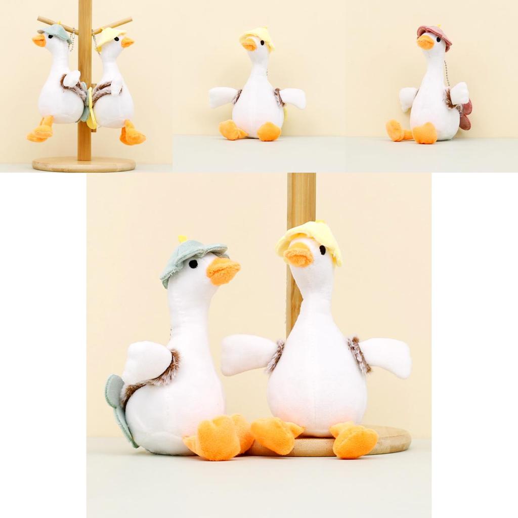 Cute White Goose Plush Toy Keychain Cartoon Duck Doll Backpack Accessory