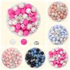 50/100PCS mixed silicone beads, 12mm/15mm DIY craft beads, suitable for keychains, bracelets, necklaces, and jewelry making