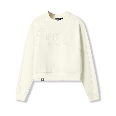 Moletom Original Casual Clássico Versátil Macio Confortável Solto Pulôver Moletom Mulher Branco-Nuvem F11W549207FIV