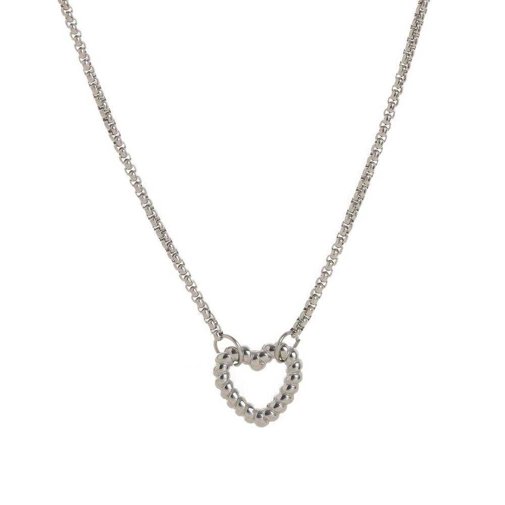 

Stainless Steel Collarbone Chain Women Crystal Flower Pendant Necklace Vacation Style A