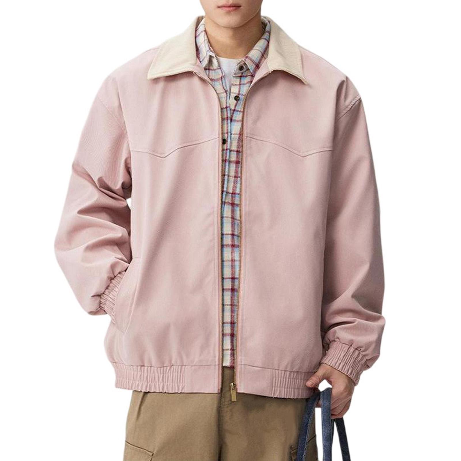 

Men s Solid Color Camouflage Outdoor Sports Jacket Men s Pocket Button Casual Jacket XXXL рожевий