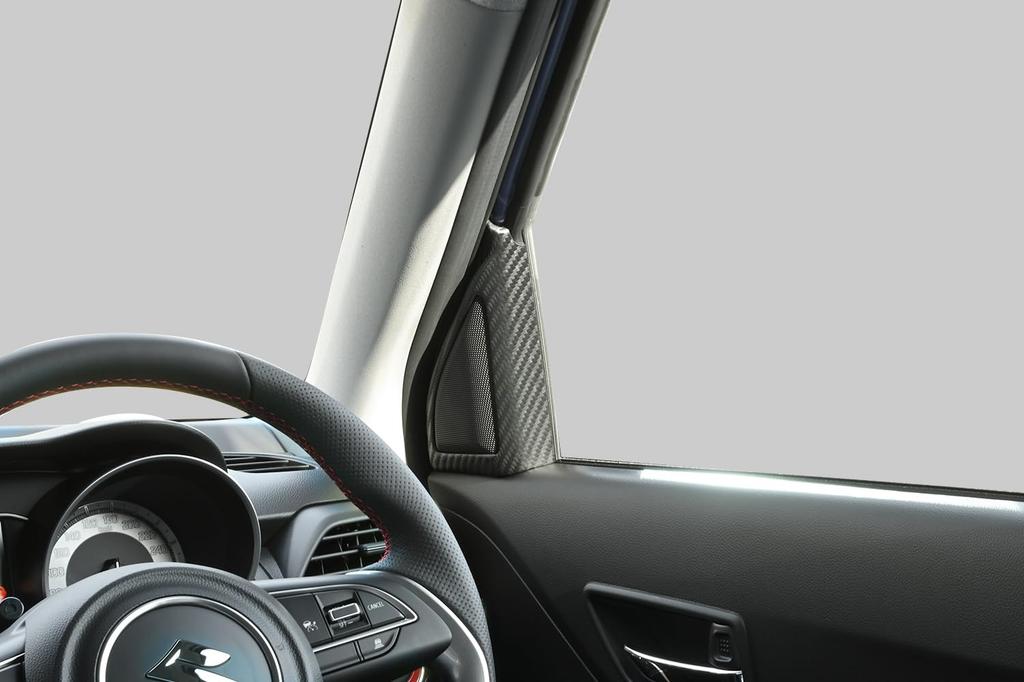 SecondStage Tweeter Panel with Speaker Black Carbon Fiber for Suzuki Swift Sport ZC33S (Matte Look) (S118AES)
