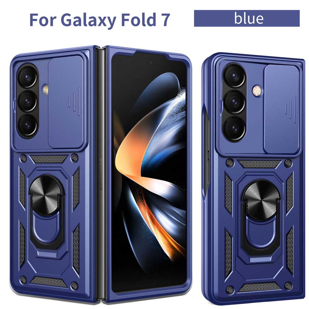 For Samsung Z Fold 7 5G Hard Armor Case for Samsung Galaxy Z Fold6 Fold5 5G Fold4 Finger Ring Holder Covers Cases