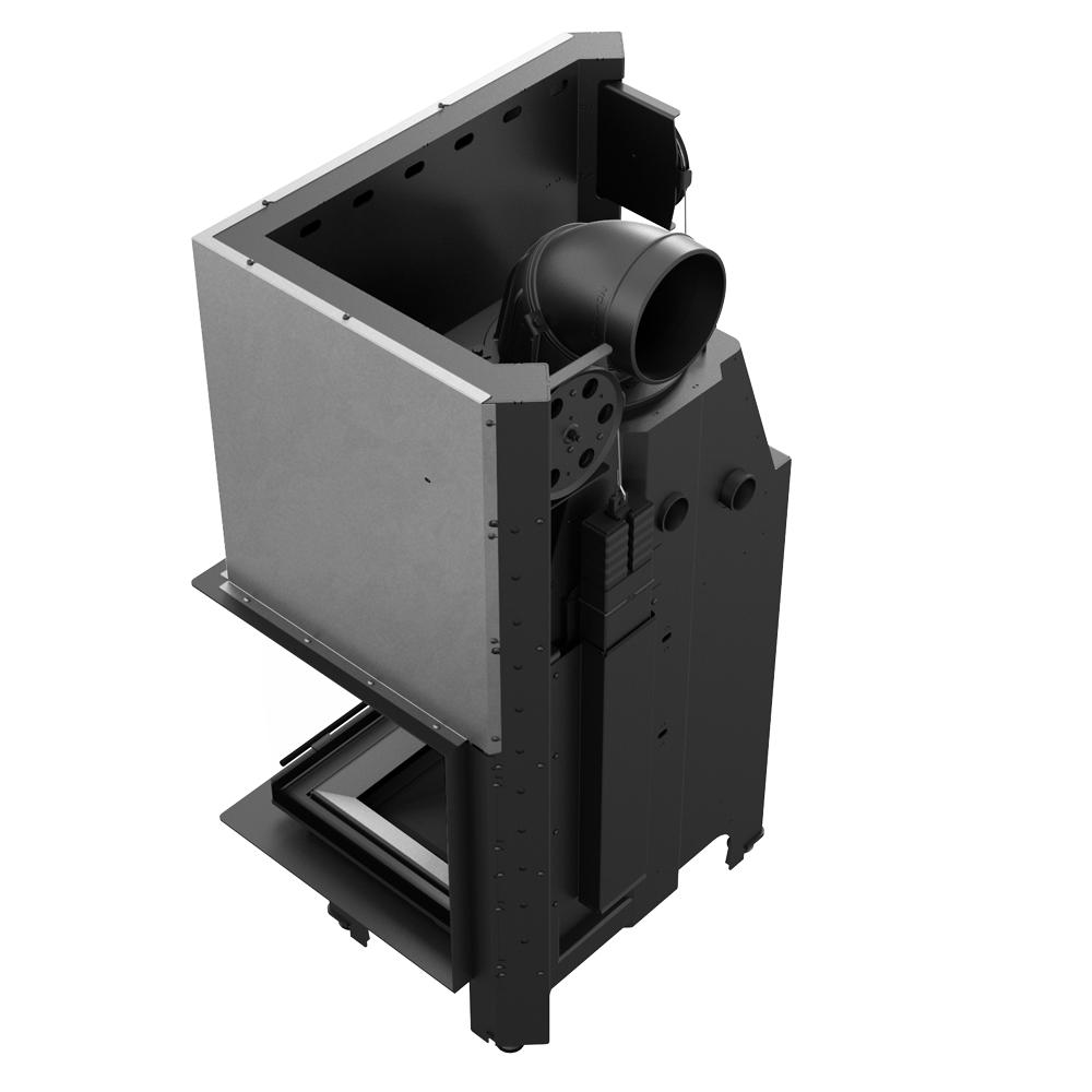 Stahlkamin KRATKI MBZ rechts 13 kW Ø 200 Lift-Up schwarz thermotec