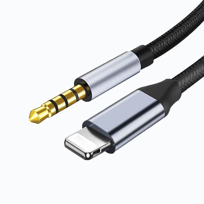 

Адаптер аудиокабеля Apple Lightning на 3,5 мм AUX для мобильных телефонов, автомобилей и гарнитур 1m