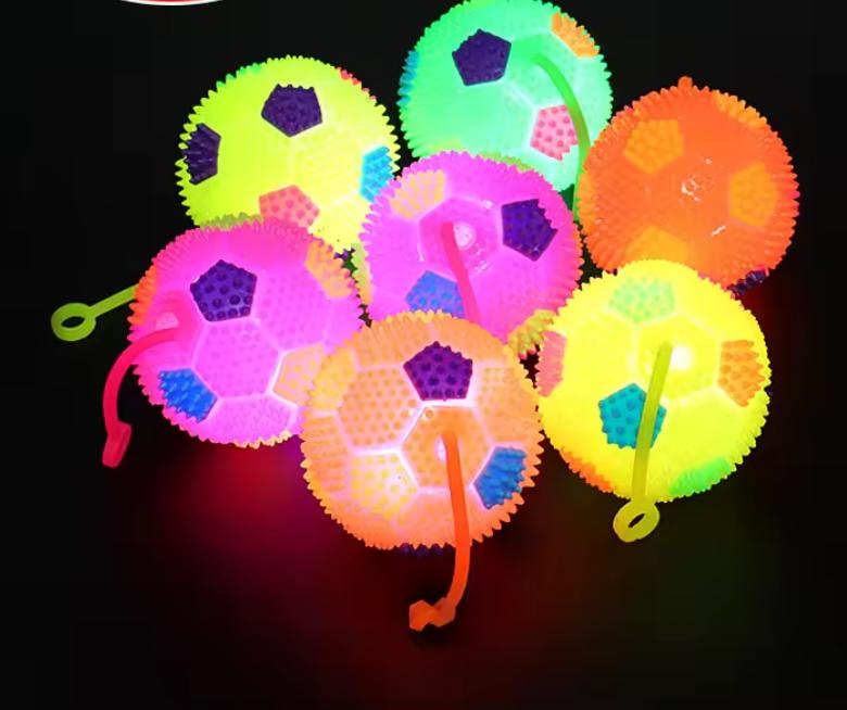 2026 Light Up Balls Party Favors Fidget Toy Stress Relief Spike Rubber Ball Led Flashing Spiky Balls Squeeze Toys Drop Shipping