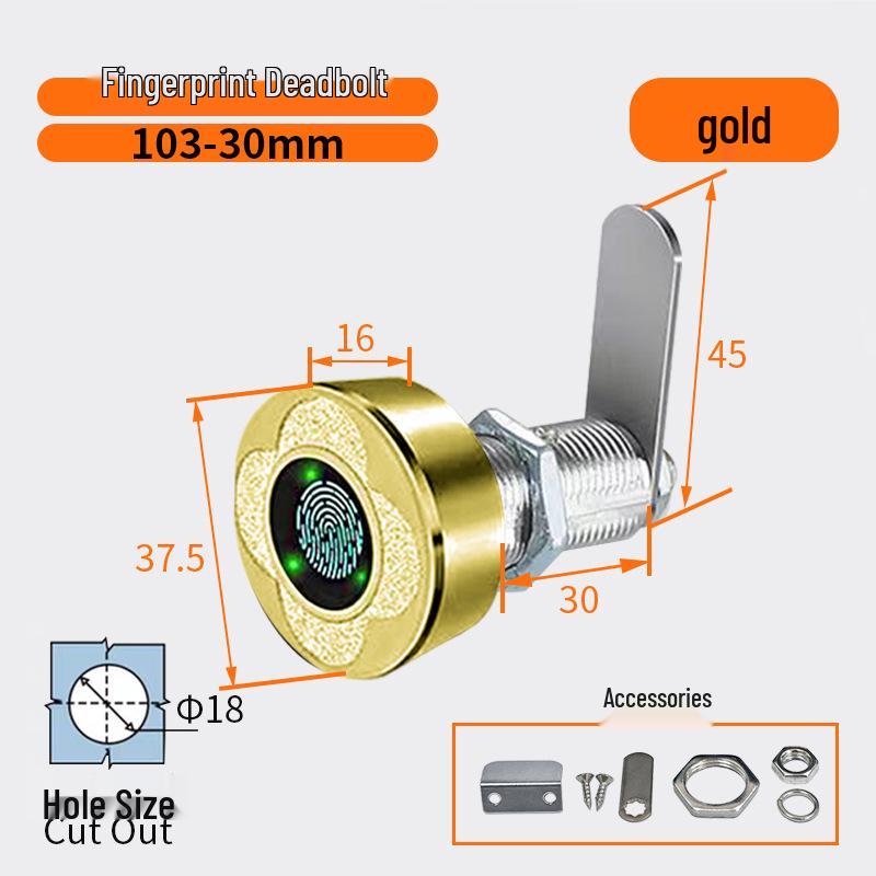 Smart Fingerprint Cabinet & Drawer Lock for Desks & Mailboxes