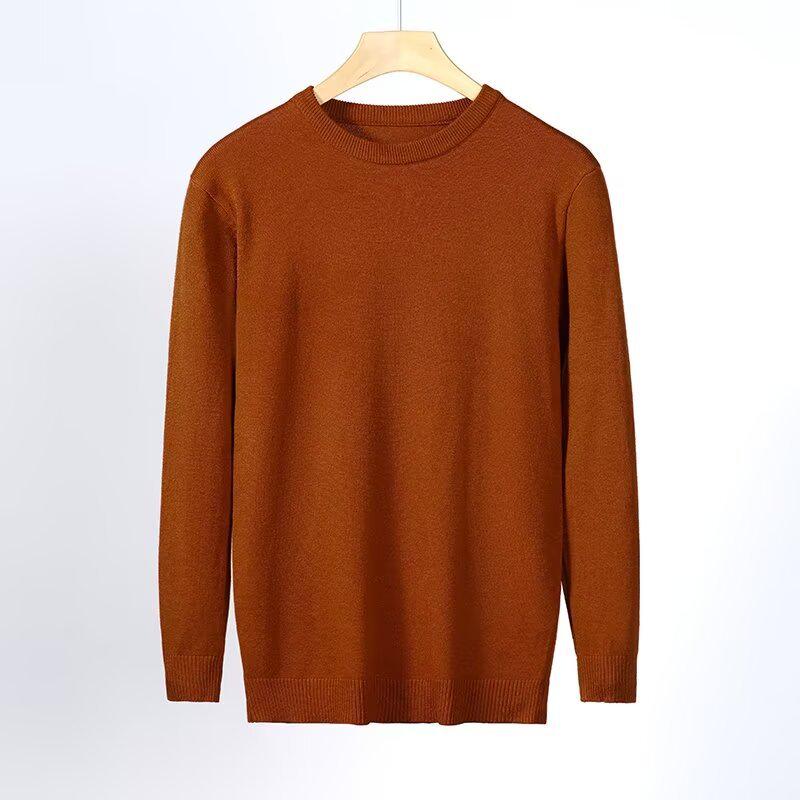 Men's Warm Knit Slim Fit Round Neck Pullover Sweater