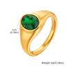 Vnox Minimalist Round Zircon Inlaid Rings For Women Men Stainless Steel Gold Color Elliptical Stone Ring Jewelry Never Lose