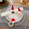 6pcs Handmade Christmas Hat Napkin Rings Wood Napkin Buckle Party Supplies Napkins Holder  Hotel