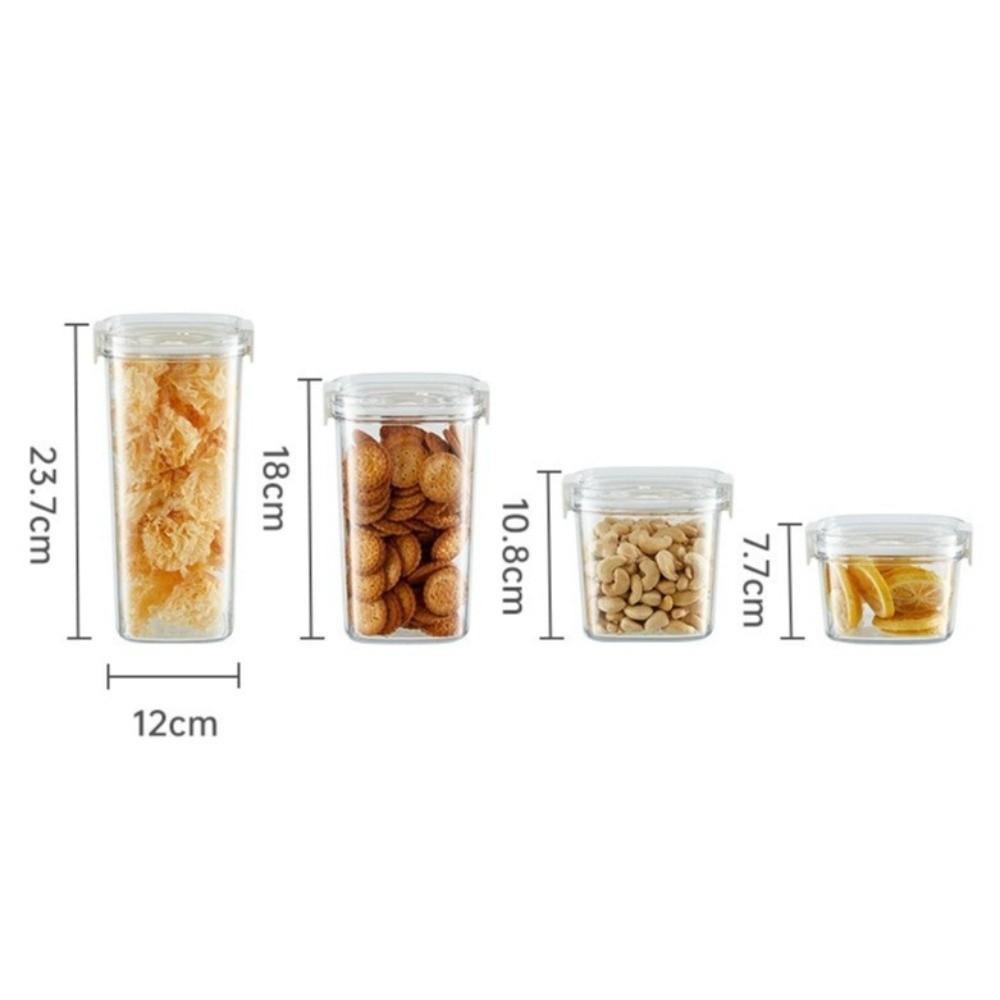 Plastic Vacuum Food Tank Freshness Preservation Transparent Airtight Container Moisture-Proof Sealed Canister Kitchen Gadgets