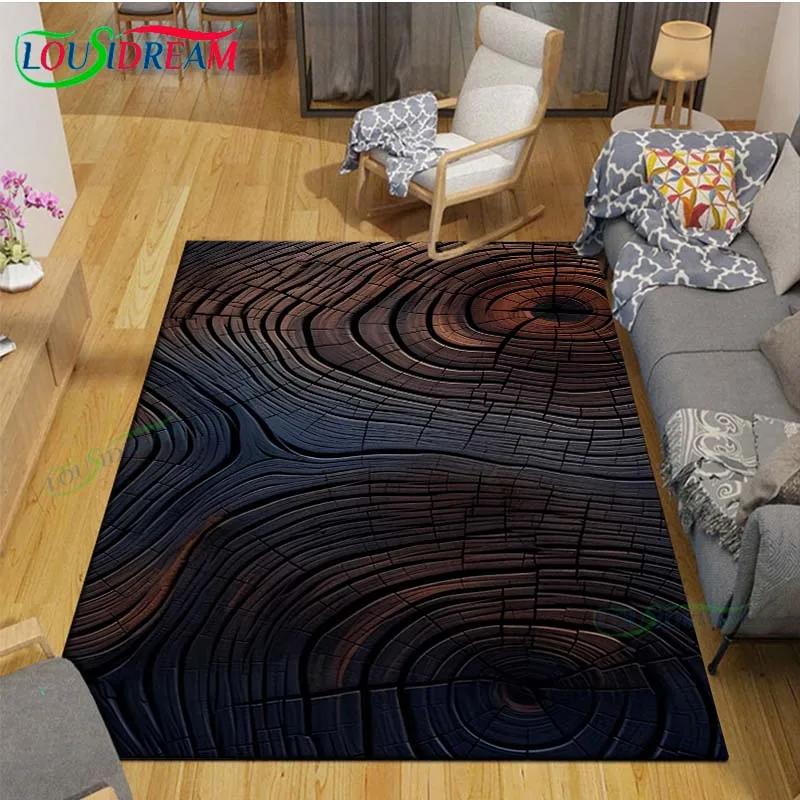 Classical Wood Grain Decor Carpet for Outdoor Balcony Garden Coffee Table Bedroom Area Rugs Kitchen Un-slip Floor Mat Alfombra