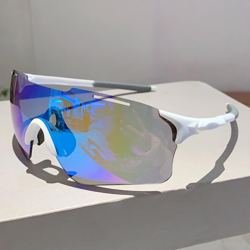 

Fashion Sports Sunglasses Men Women for Hiking Cycling Glasses Cool Reflective Mirrored Wrap Rimless Sun Shades