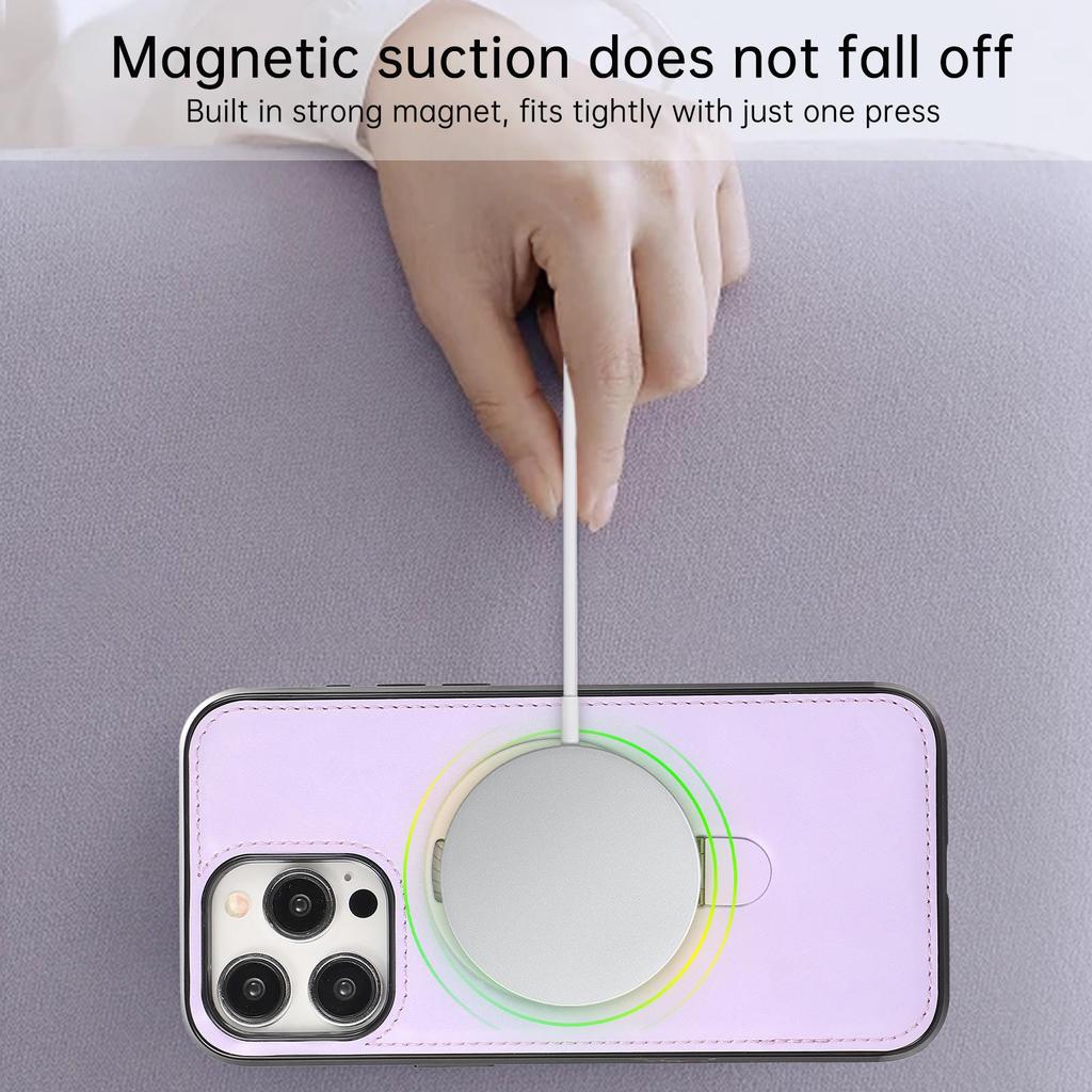Magnetische Ringhalterung für iPhone15ProMax mit kabelloser MagSafe-Ladeunterstützung und seitlicher Aufkleber-Schutzhülle