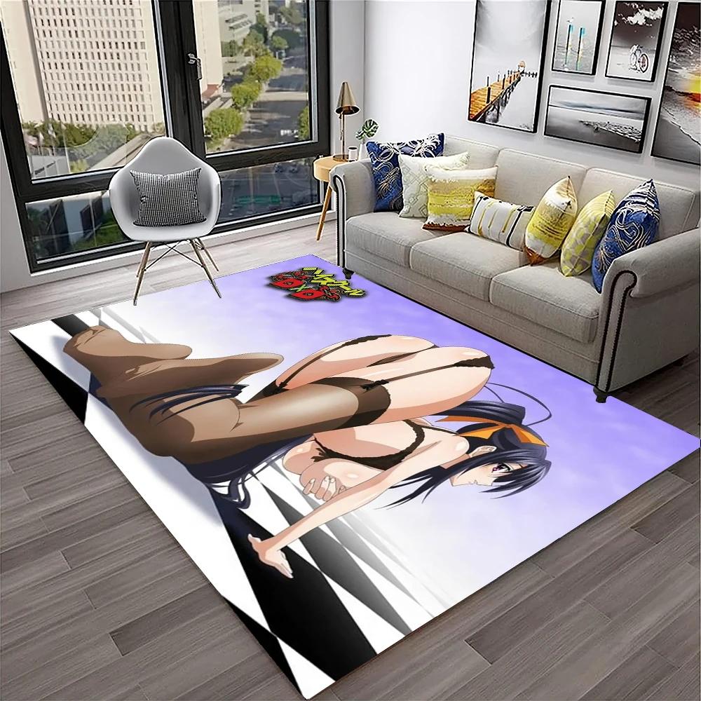 High School DxD Sexy Girl Cartoon 3D Carpet Rug for Home Living Room Bedroom Sofa Doormat Decor,kids Area Rug Non-slip Floor Mat