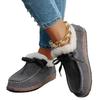 Women's Plus Size Warm Fleece-Lined Low-Top Flat Heel Slip-On Lazy Casual Cotton Shoes