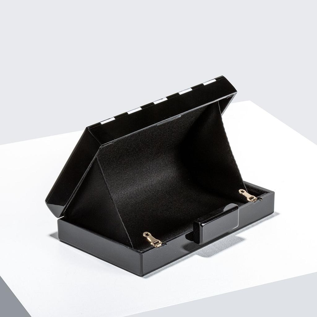 Women'S Single Shoulder Oblique Span Bag, Striped Splicing Acrylic Bag, Fashion Wedding Dinner Clutch Bag