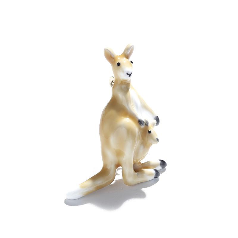 Bo Xin Yun Enamel Kangaroo Brooch - Cute Cartoon Lapel Pin Fashion Accessory