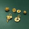 Sterling Silver Lotus Bow Copper Coin Wealth Attracting Spacer Bead Pendant for DIY Jewelry