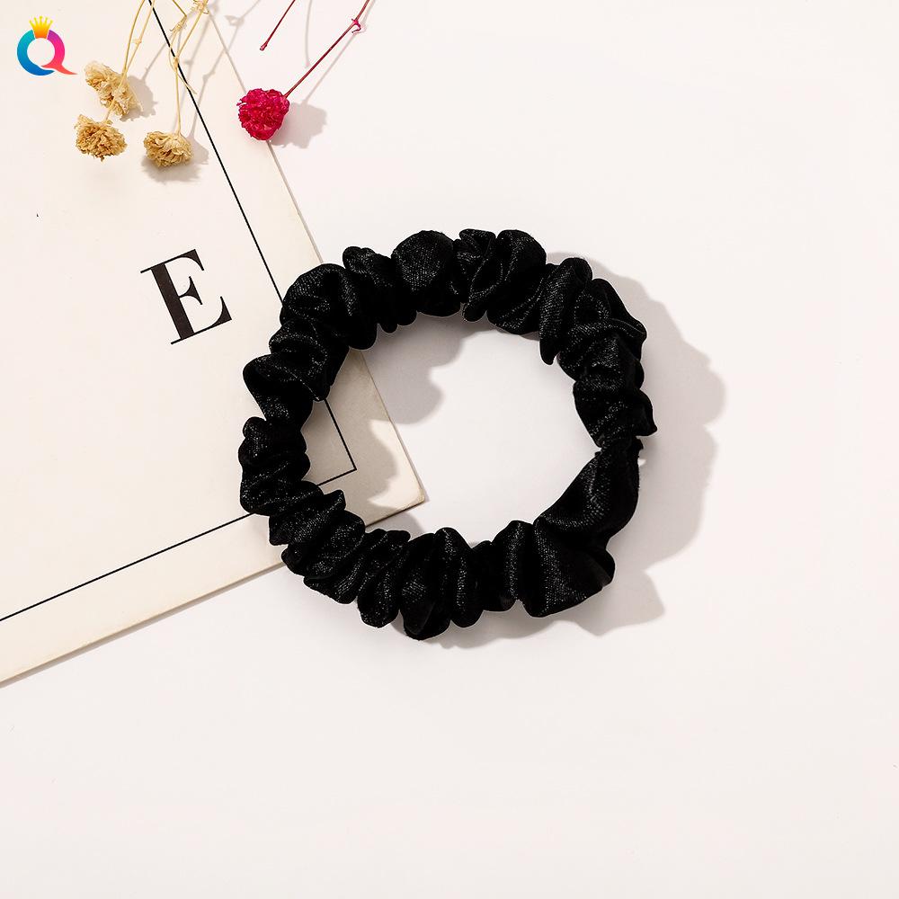 Satin Großes Scrunchie Einfarbig Kordelfarbe Dinza Pferdeschwanz Kugel Haargummi