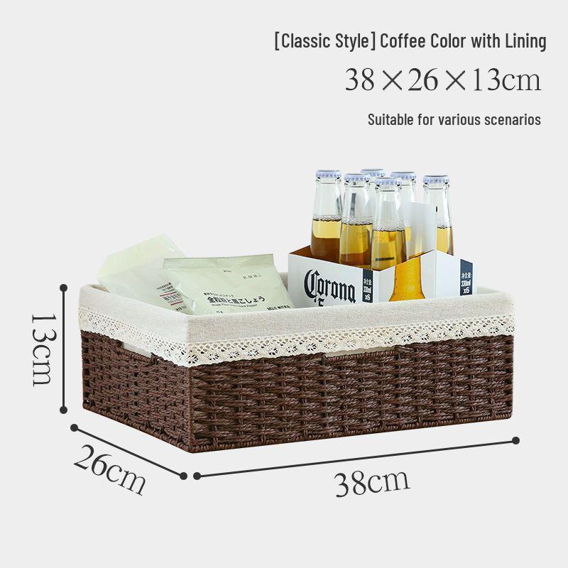 Japanese Style Large Rattan Storage Basket for Clothes, Toys, and Snacks