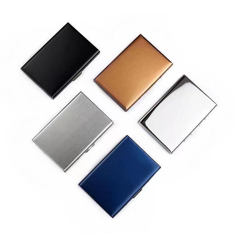 1Pc New stainless steel card case anti-magnetic anti-theft wallet mini simple high-grade stainless steel card case card holder