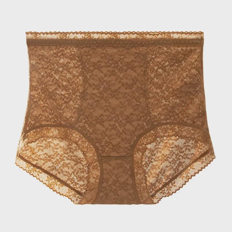 High Waist Lace Silk Panties for Women - Antibacterial, Breathable, Cotton Crotch, Sexy Large Size Briefs