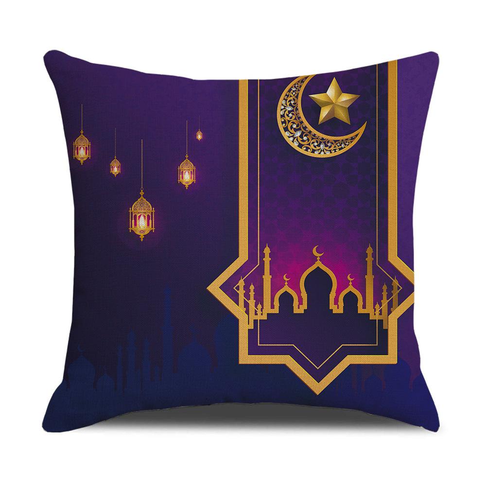 New Style of Golden Moon Festival Pillow Festive Decoration Pillow Case Linen Printing Pillow Car Back Seat Pillow