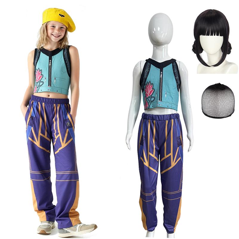 KPop Movie Demon Hunters Same Style Girls Clothing 2-12Years Children Halloween Cosplay Party Masquerade Zoey Rumi Mira Costume