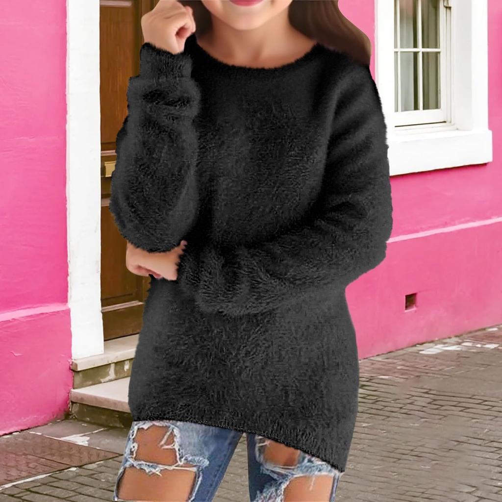 Blusa Infantil Moderna Quente e Versátil com Gola Redonda