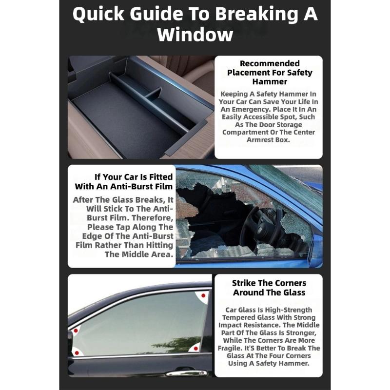 Compact Emergency Tool Featuring Window Breaker Seat Belt Cutter and Safety Hammer Suitable for Car Safety Easy to Use
