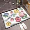 Diatomaceous Earth Bath Mat Bath Mat Slip Resistant 3D Pattern Fast Drying Bathroom Floor Rug 003