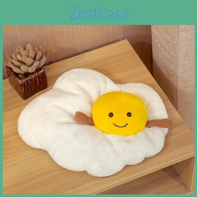 Egg Fried Adorable Plush Toy Cartoon Cushion Mat Girls Kids Home Decoration