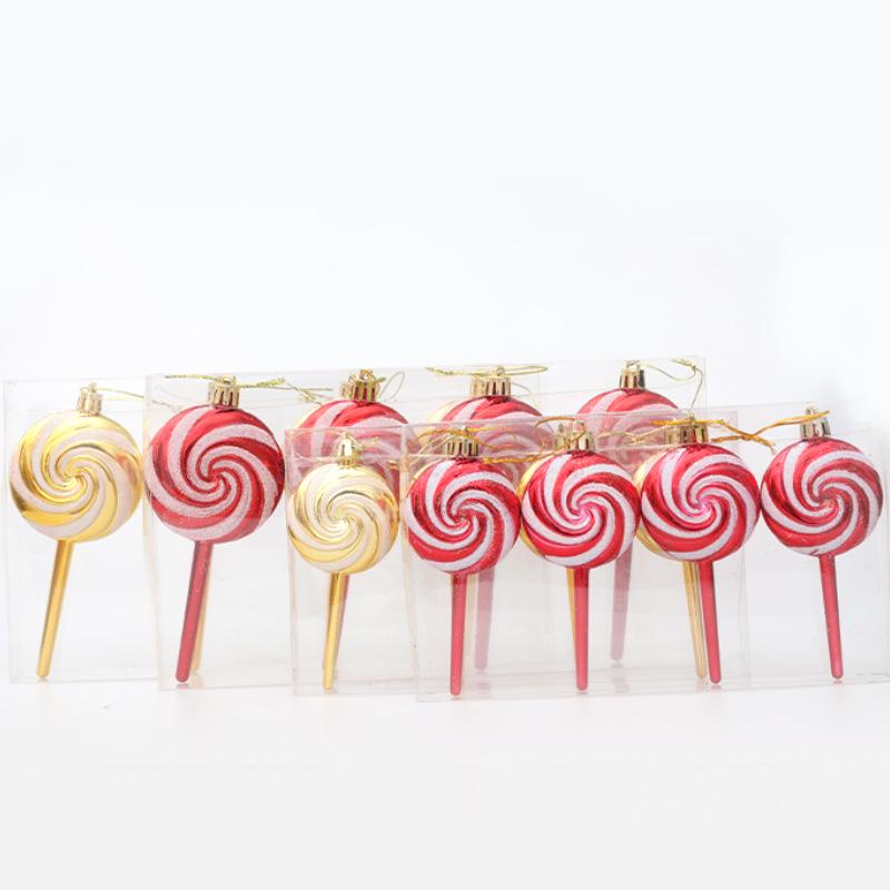 Red and White Spiral Candy Cane Christmas Tree Decorations