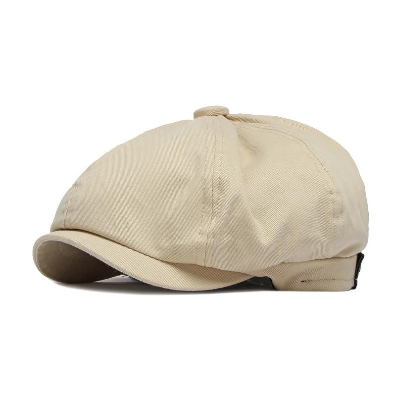 

Кепка газетчика в британском стиле, мужская хлопковая кепка Ascot Beckham, мужская весенне-летняя винтажная восьмиугольная плоская кепка бежевый