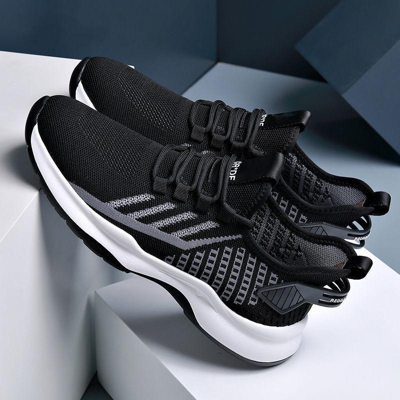 New Korean Version of Casual Sports Shoes Sports Fly-woven Running Shoes Comfortable and Non-slip Casual Men's Shoes Trendy Versatile Men's Shoes