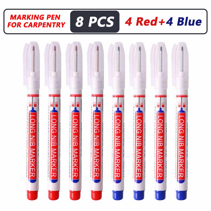 20mm Deep Hole Long Nib Head Markers For Metal Perforating Pen Waterproof Bathroom Woodworking Decoration Multi-Purpose