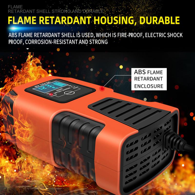 Automatic 2A 6V 12V Car Battery Charger -Acid GEL AGM Wet Calcium Deep Cycle VRLA Pulse Repair with LCD Display