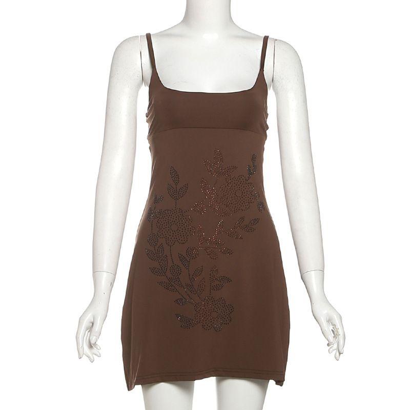 

Переходный Сексуальный Новый Модный Сексуальный Горячий С блестками U-образный вырез Без спины Облегающее Платье-футляр на бретелях Базовое Короткое платье Brown L