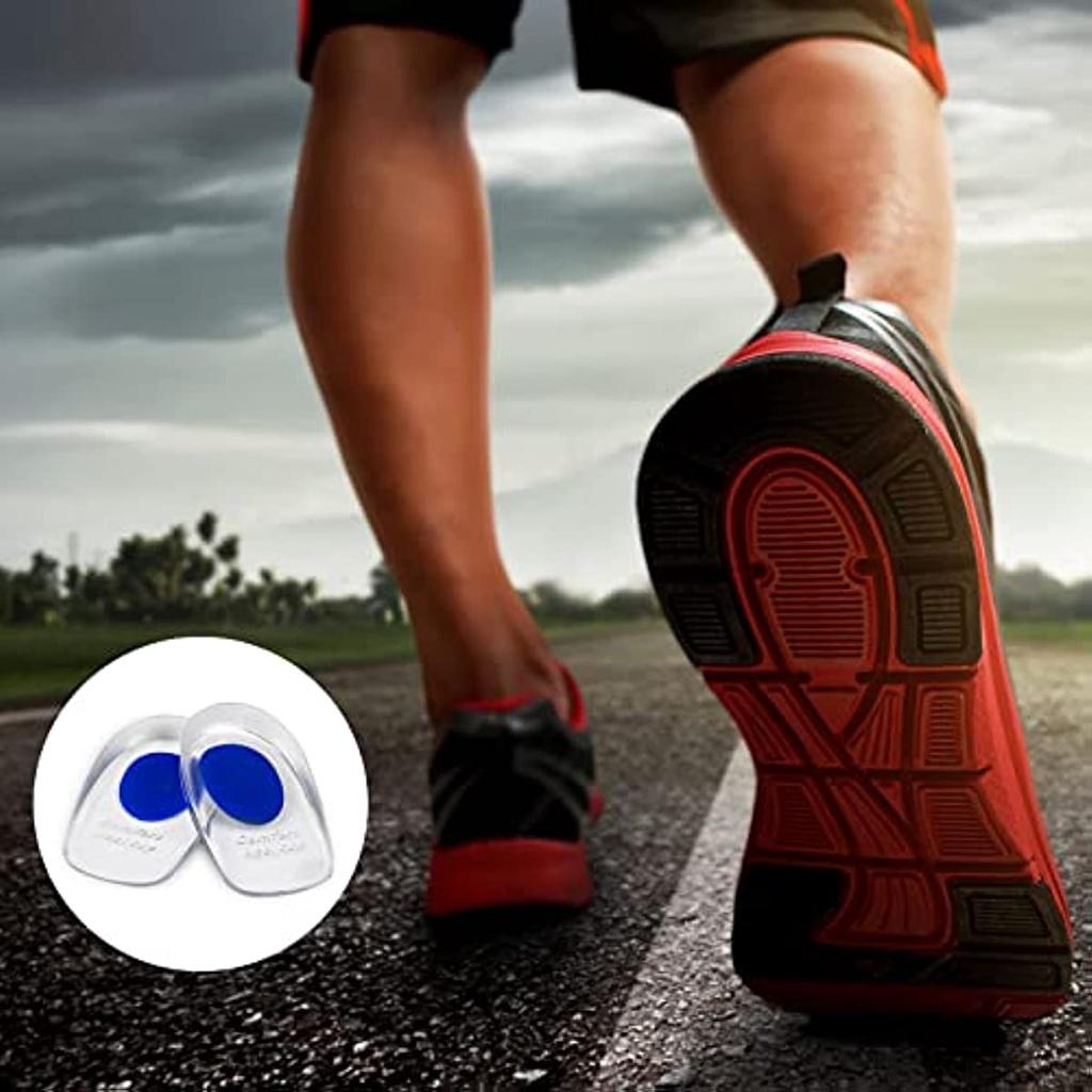 3 Pairs Gel Booster Calcaneenne Pain Pain Feet Sole Heel Plantary Orthopaedic Cushion for Man and Woman (S Blue)