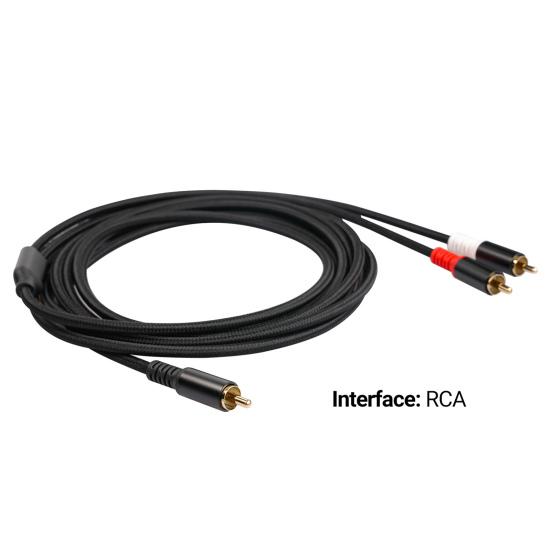Audio Cable Professional RCA Male to Double-shielded Gold-plated 2 RCA Male Stereo Audio